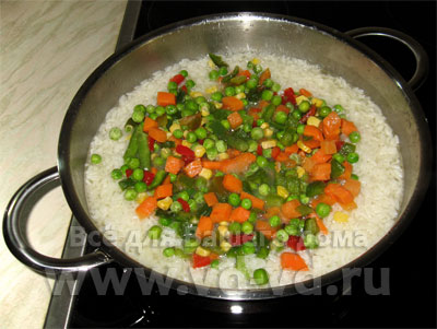 Рис с сырыми овощами