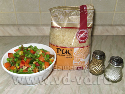 Ингредиенты для риса с овощами