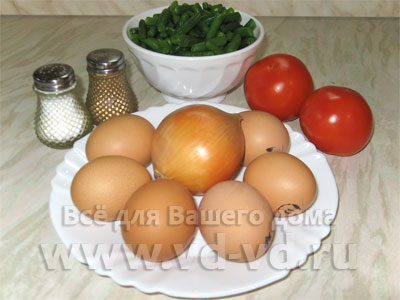 Ингредиенты для стручковой фасоли с яйцом
