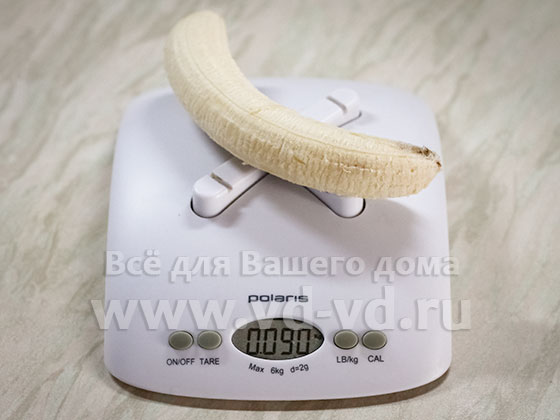 вес банана без кожуры