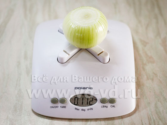 вес очищенной луковицы