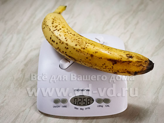 вес большого банана с кожурой