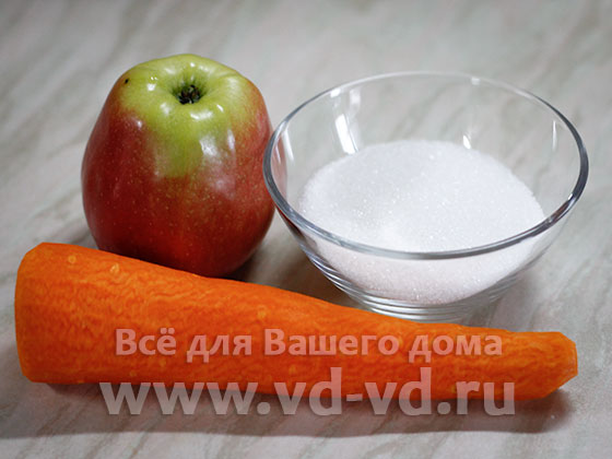 ингредиенты для салата из моркови и яблока