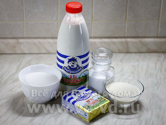 ингредиенты для манной каши молочной