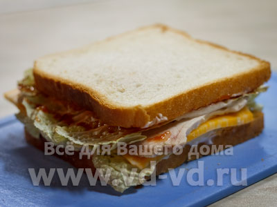 Фото рецепт бутербродов с сыром и курицей