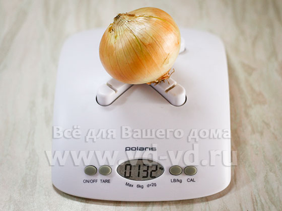 вес одной луковицы среднего размера